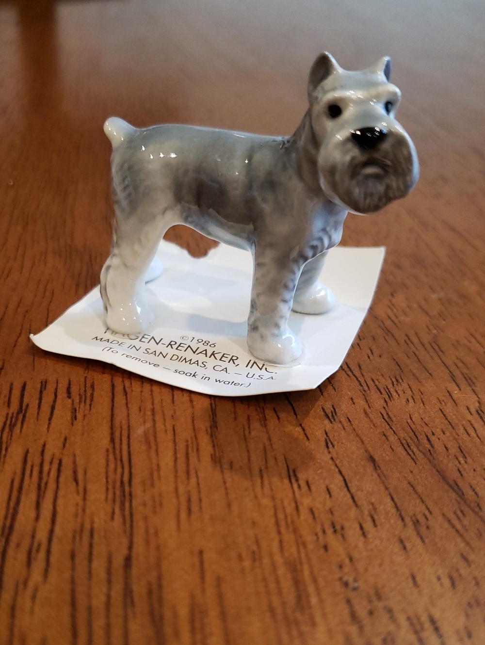 Hagen Renaker Gray Ceramic Schnauzer Figurine Vintage